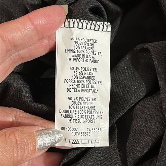 MARINA Black Velvet Floral Long Sleeve Dress Size 10 - Picture 15 of 16